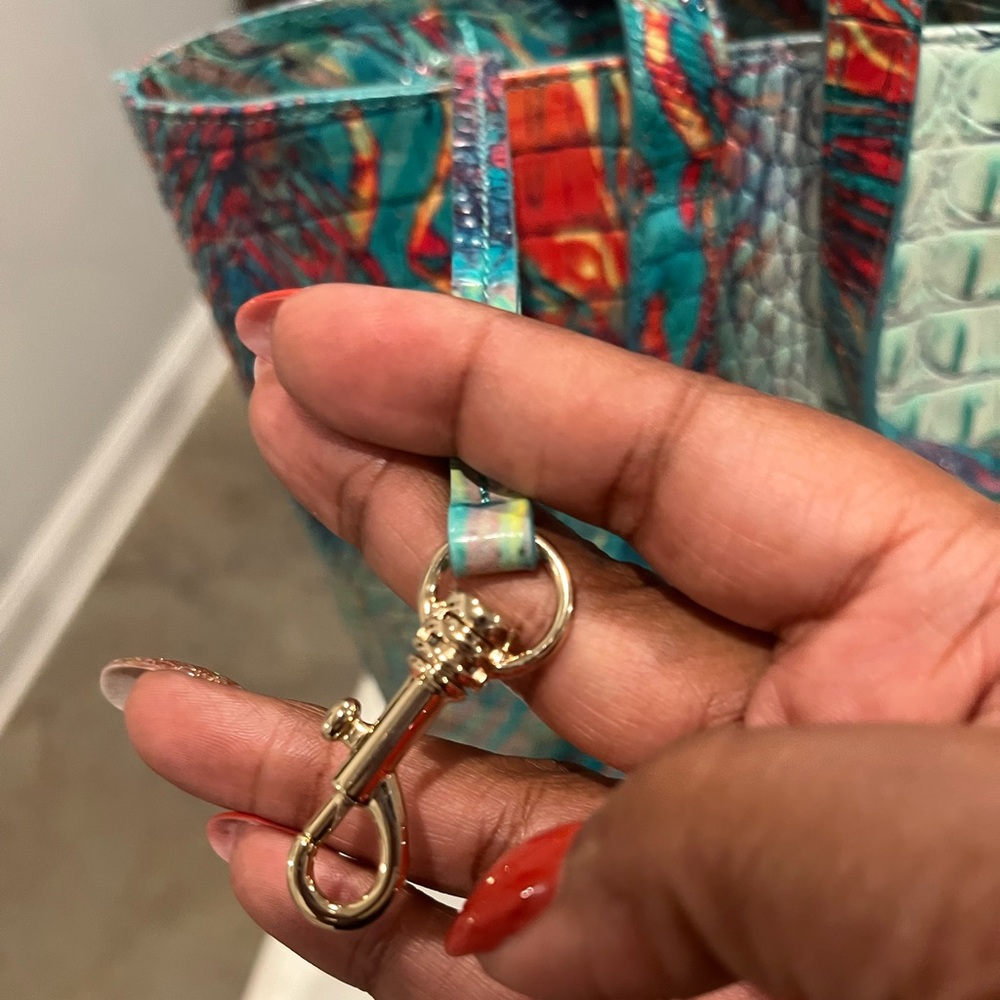🧡💚 Authentic Brahmin Brooke Dream Ombré Melbourne Tote w/Pouch 💚🧡 - Picture 6 of 13